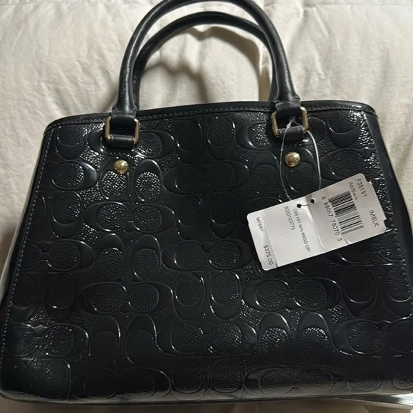 Brand New Shiny Black Coach Purse - Picture 1 of 13